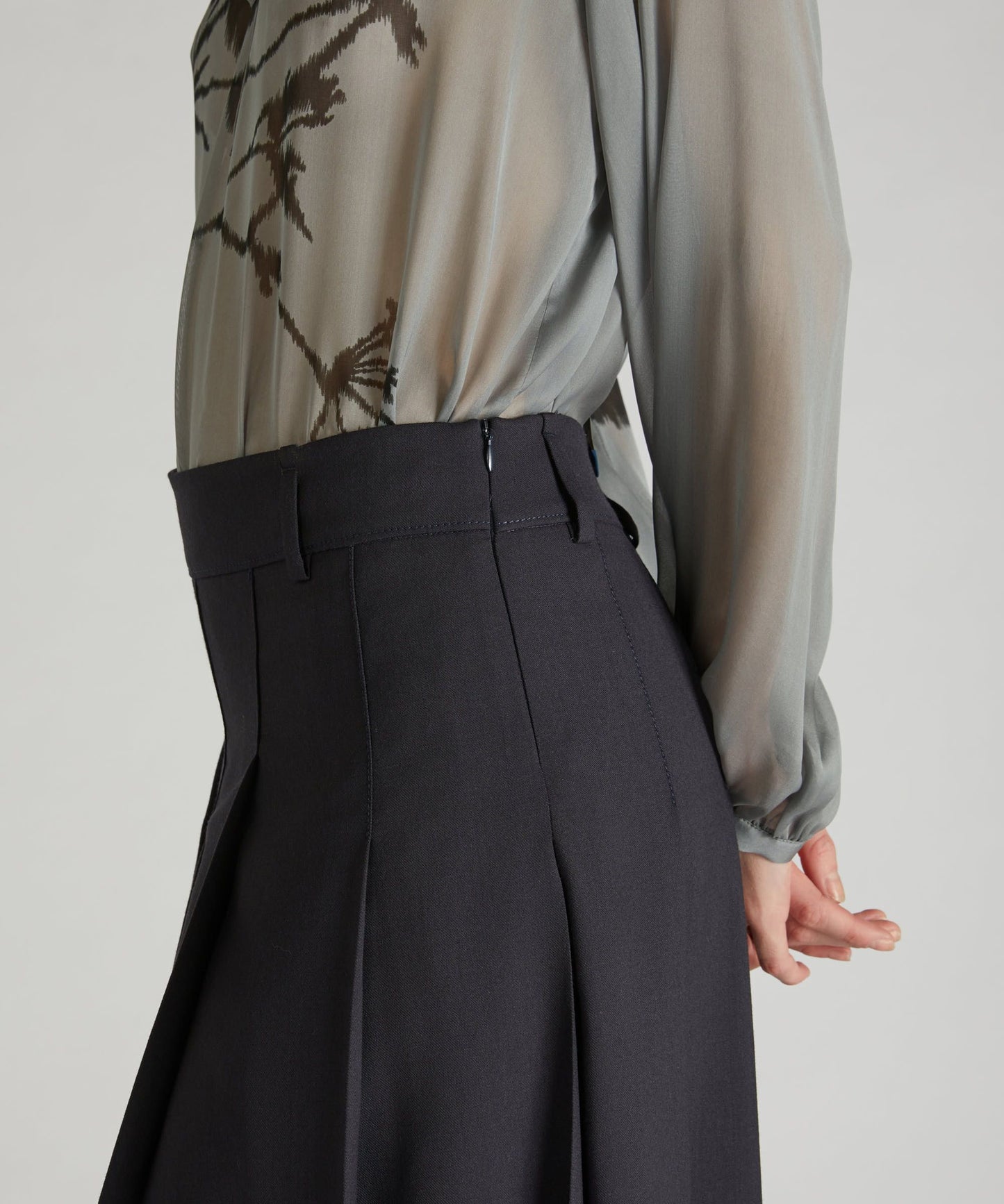 Wool twill skirt