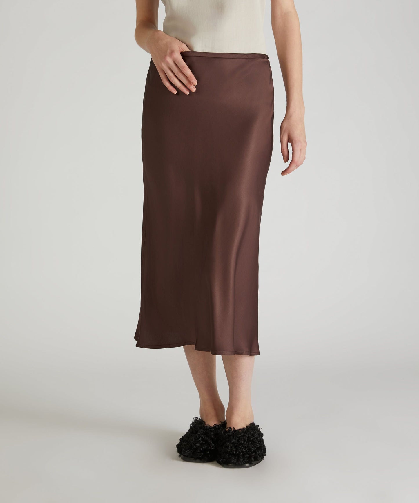 Viscose satin skirt