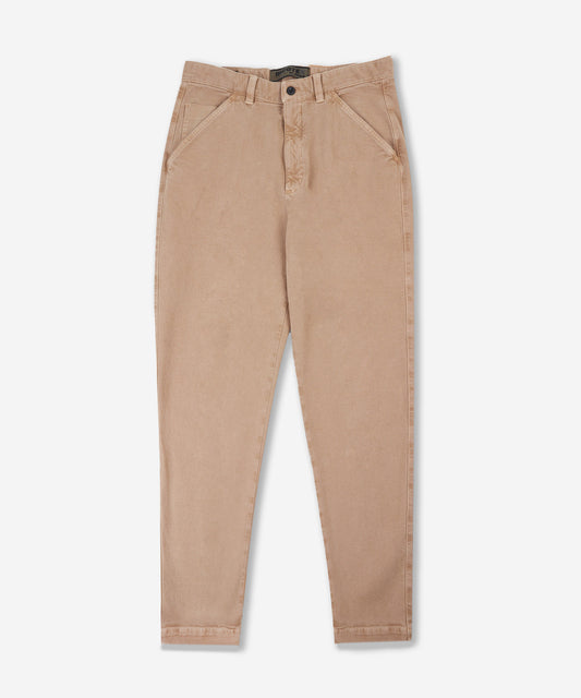 Pantalone carrot fit in cotone canvas