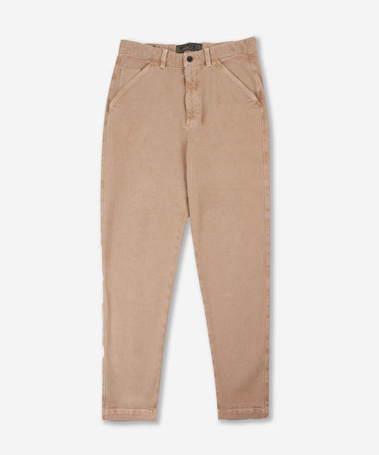 Pantalon coupe carotte en coton toile