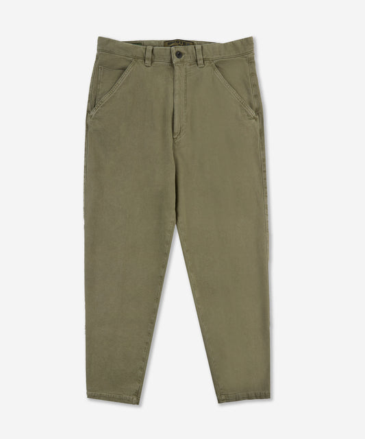 Carrot-fit cotton canvas trousers