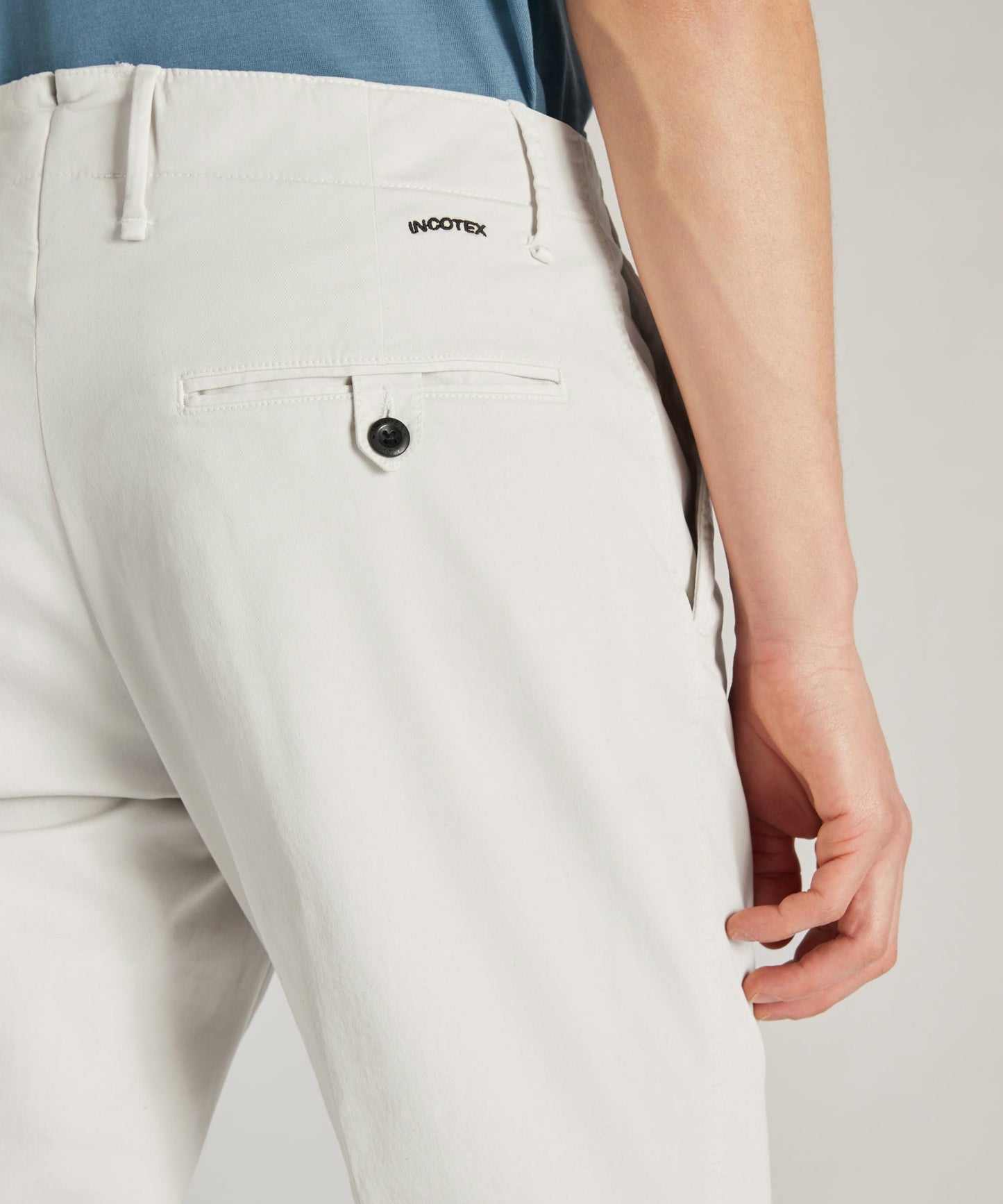 Slim-fit certified stretch gabardine trousers