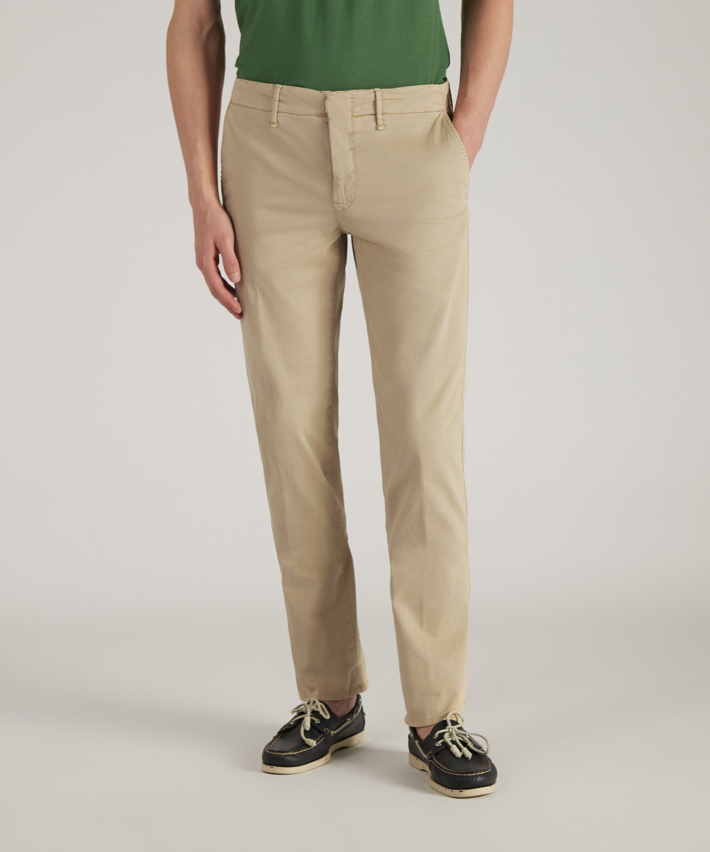 Slim-fit certified stretch gabardine trousers