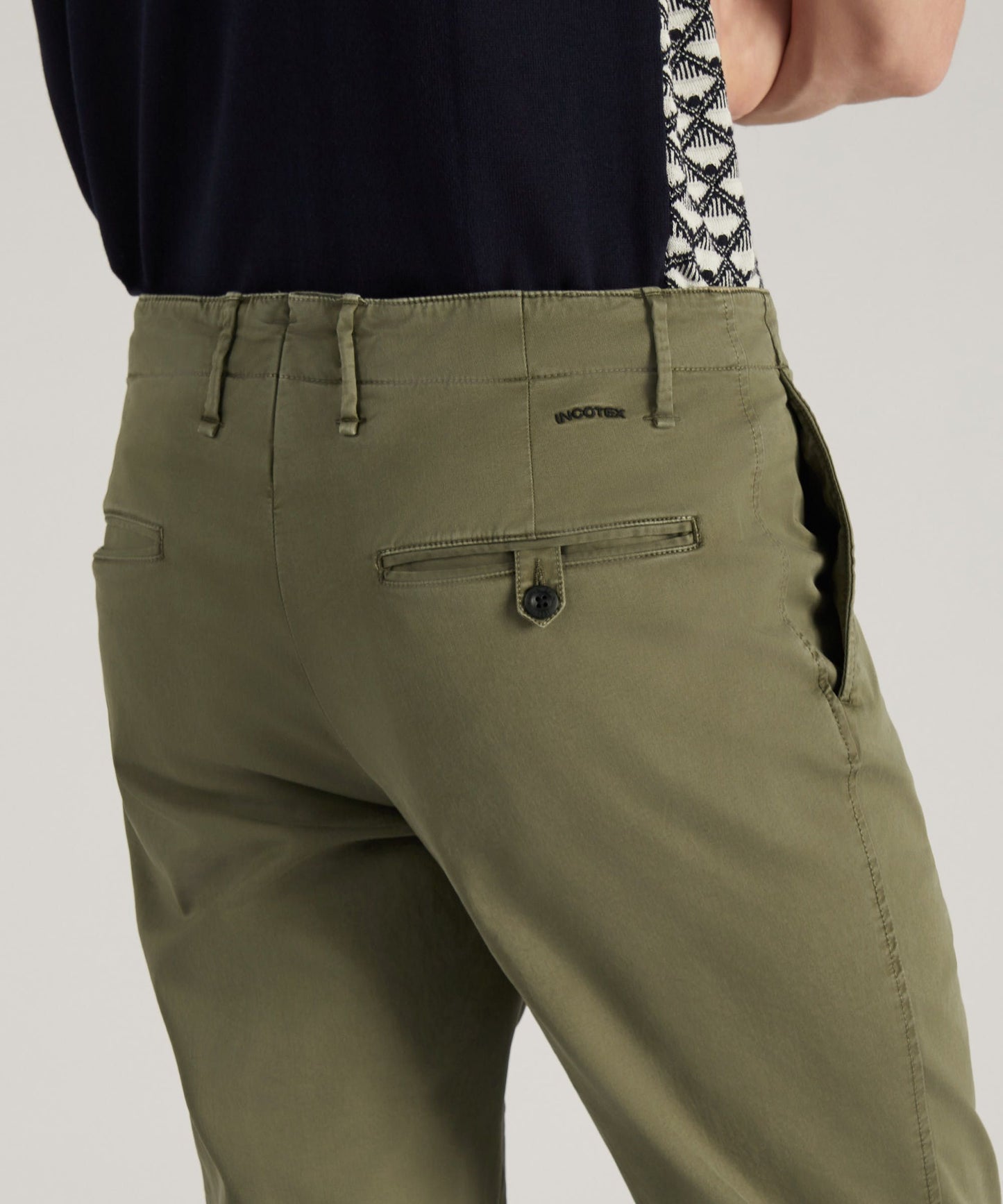 Slim-fit certified stretch gabardine trousers