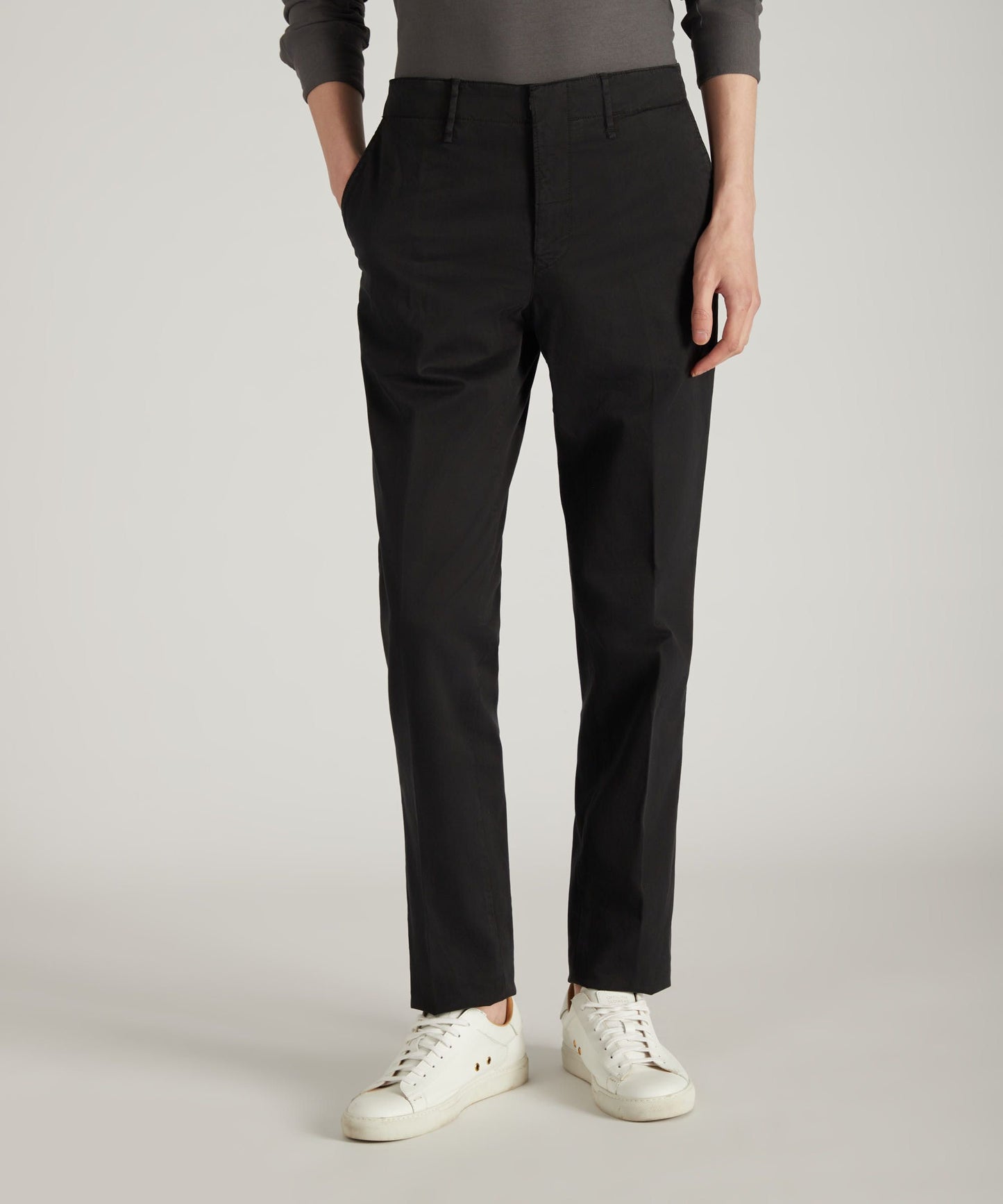 Slim fit trousers in certified stretch gabardine