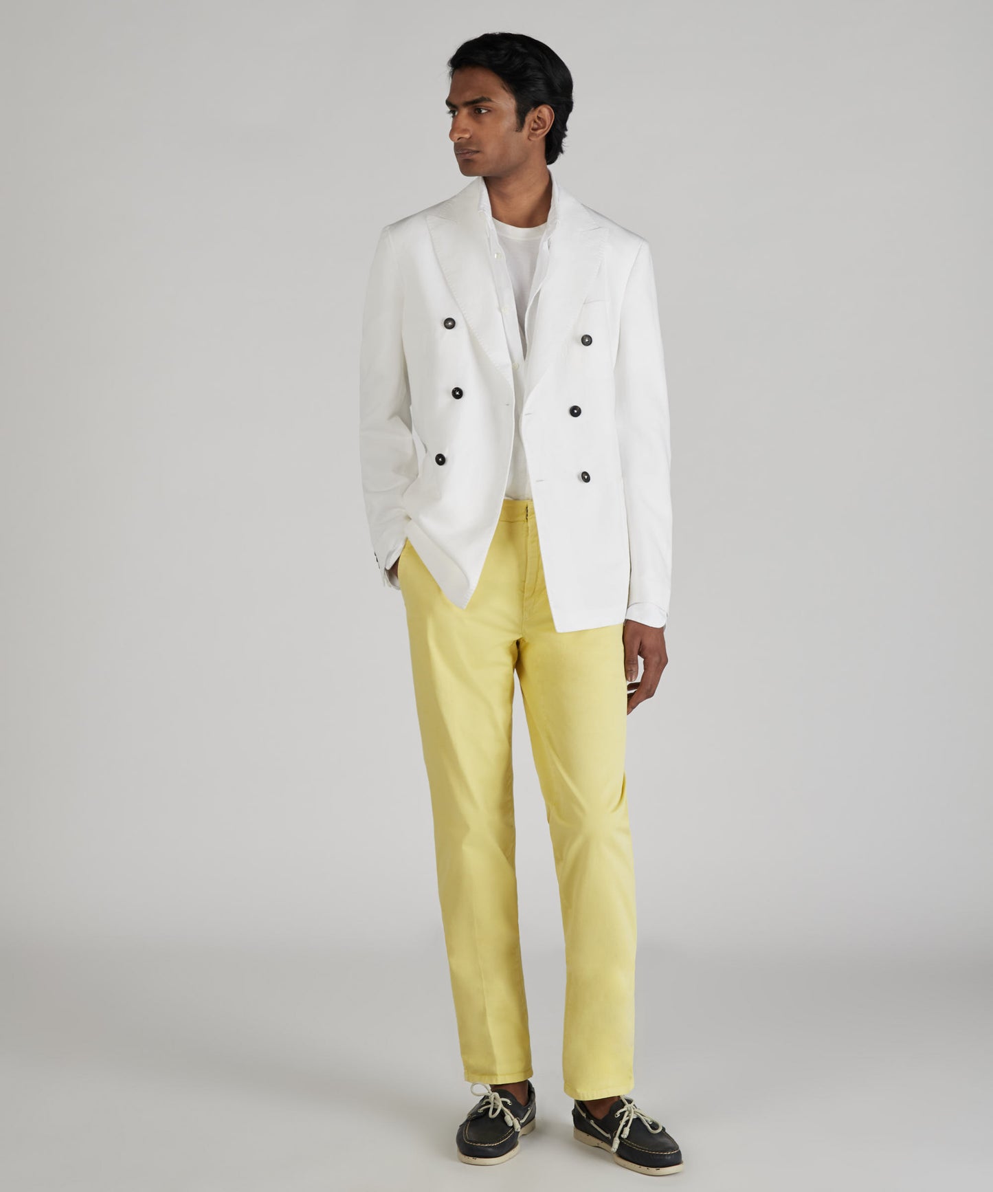 Slim-fit certified stretch gabardine trousers