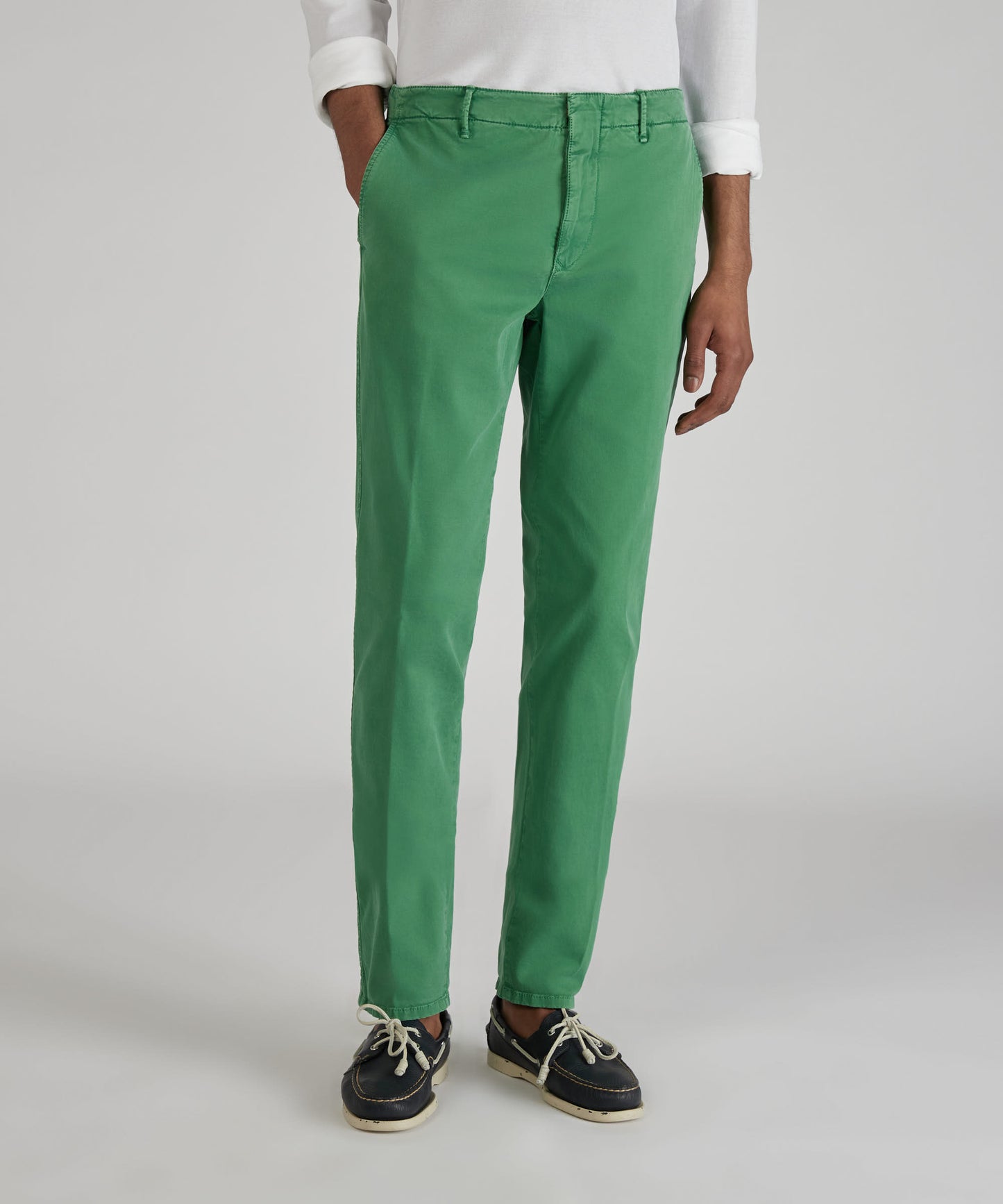 Slim-fit certified stretch gabardine trousers