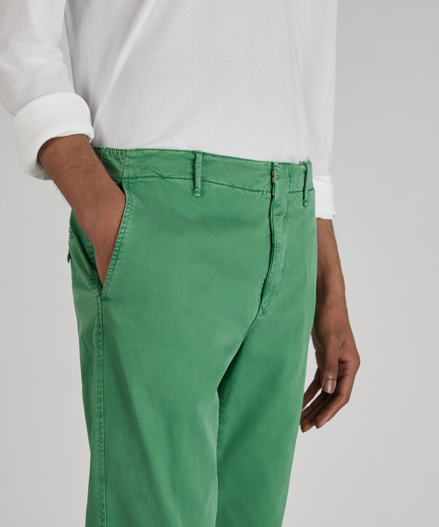 Slim-fit certified stretch gabardine trousers