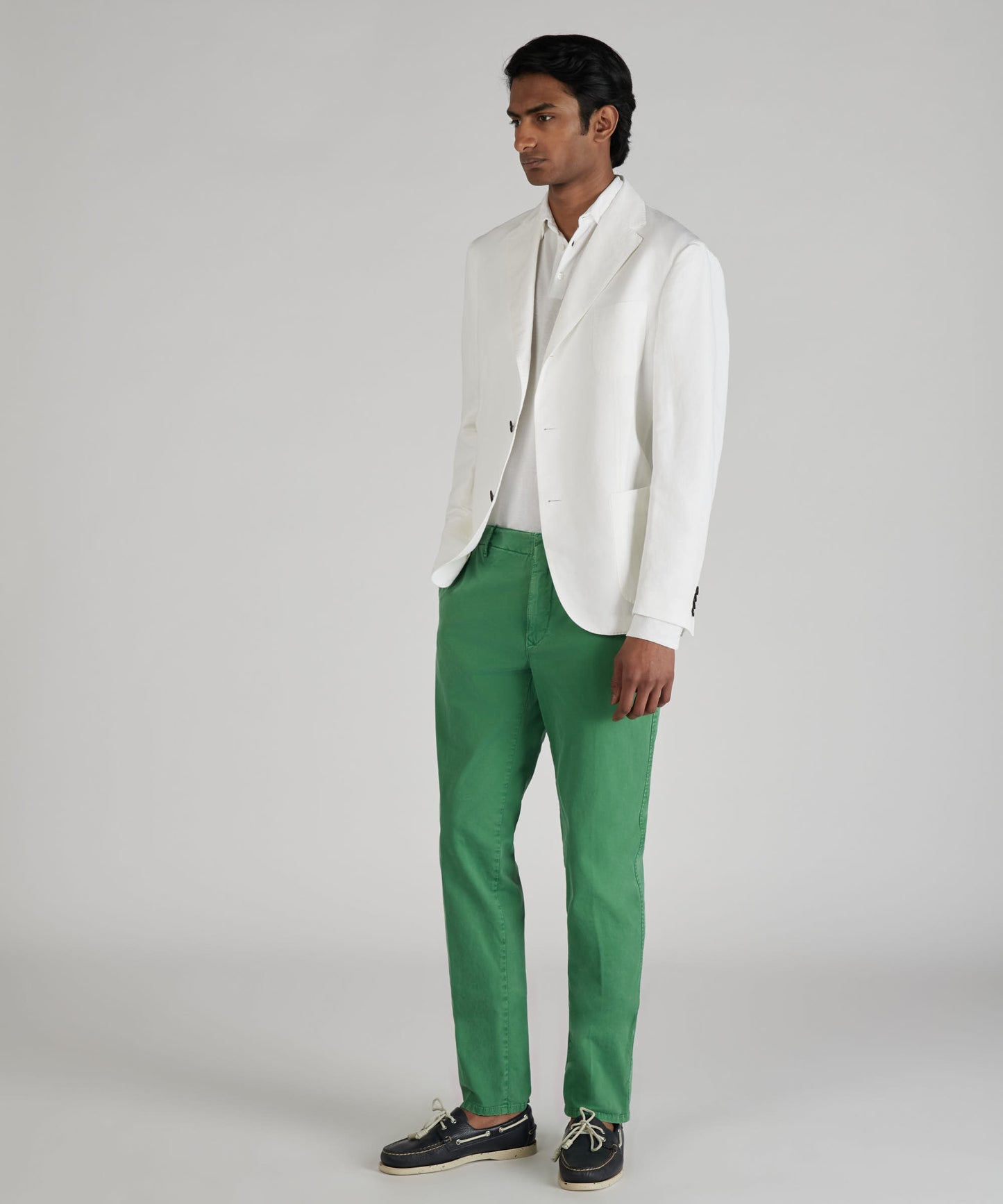 Slim-fit certified stretch gabardine trousers