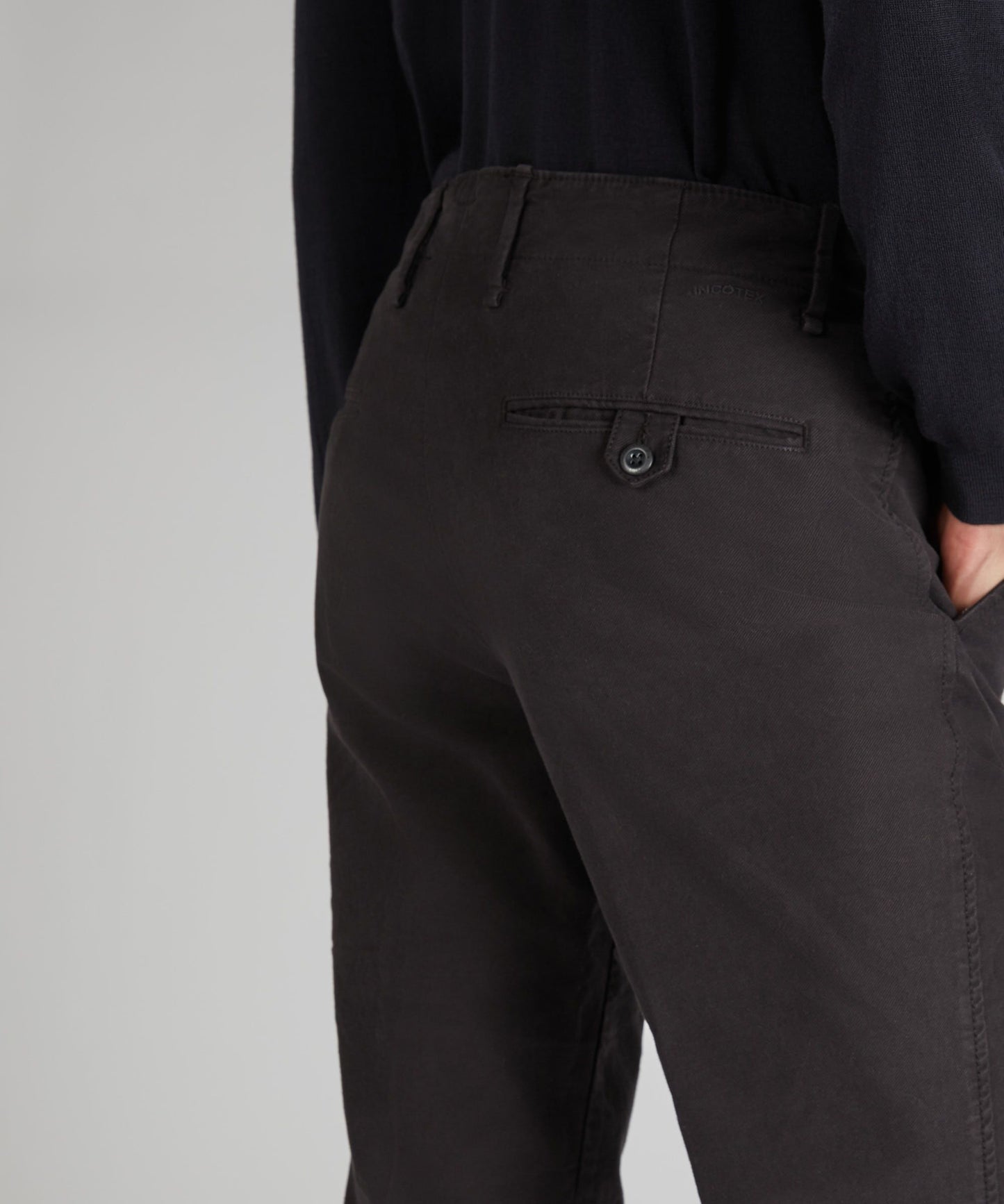 Incotex - Tricochino slim fit trousers - black