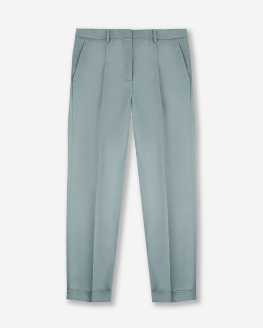 Regular-fit wool and viscose trousers