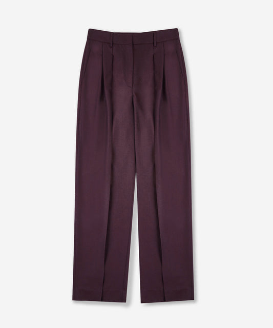 Pantalone wide fit in flanella