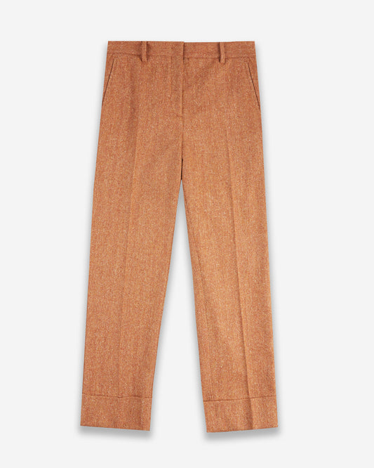 Wool blend chevron regular trousers