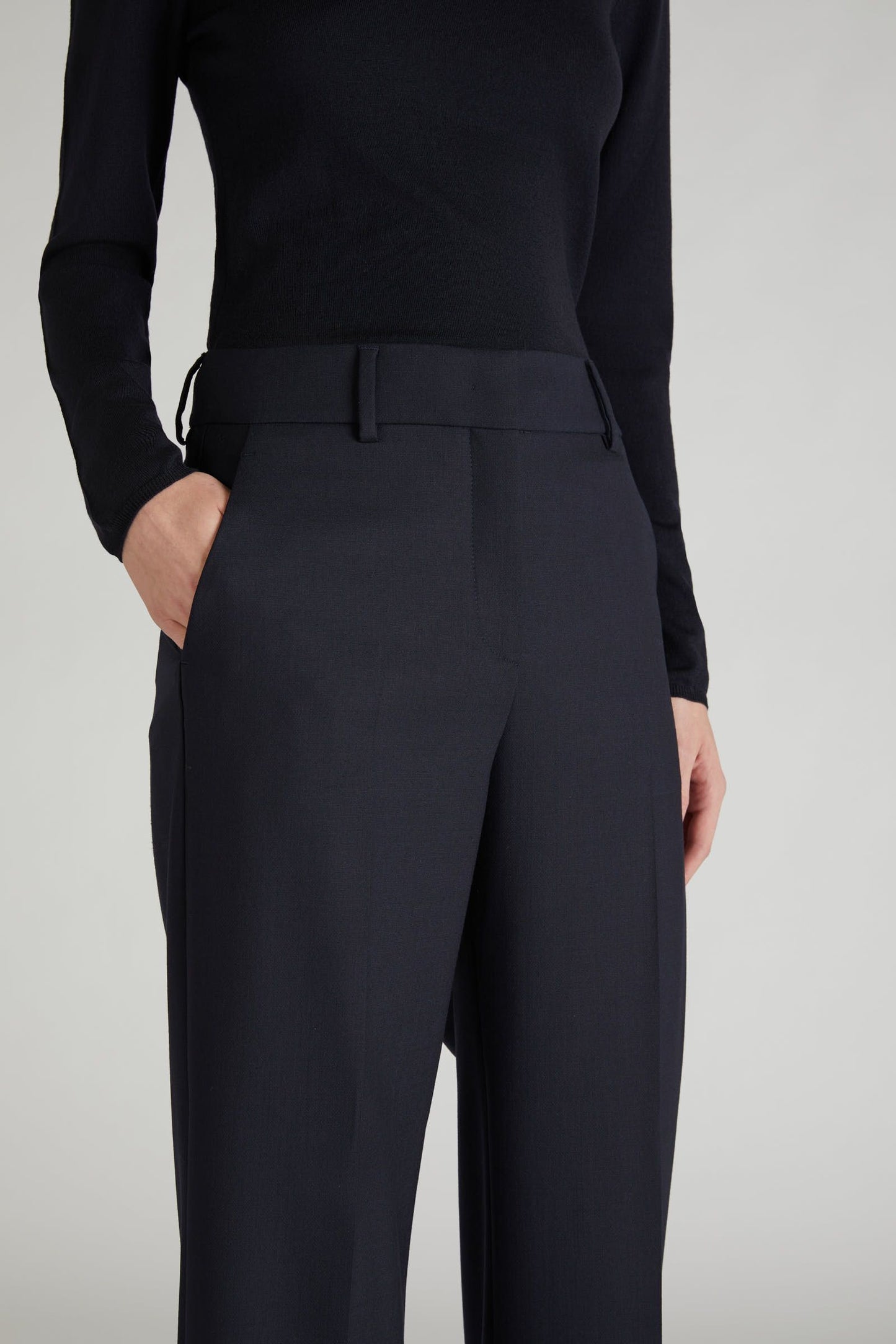 Regular-fit wool trousers