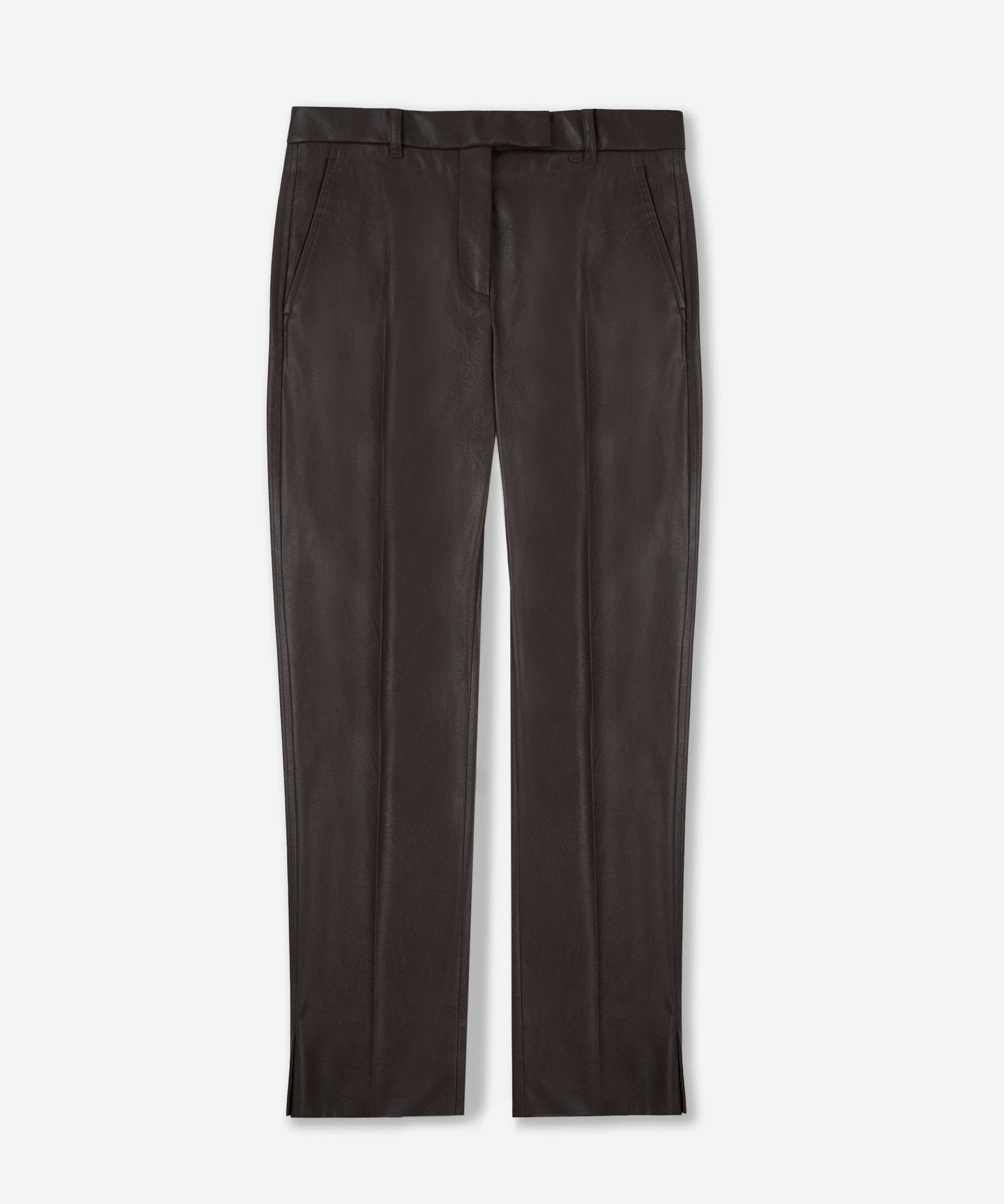 Slim-fit faux leather trousers