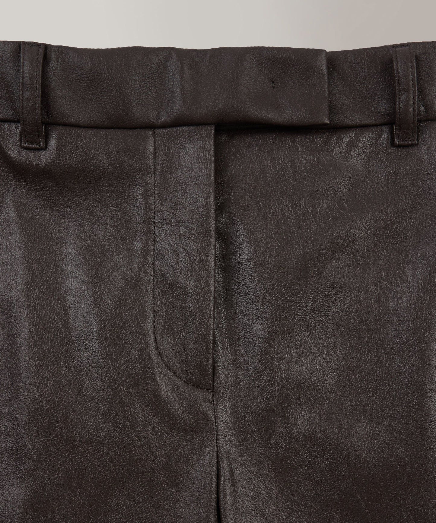 Incotex - Slim-fit faux leather trousers - dark brown