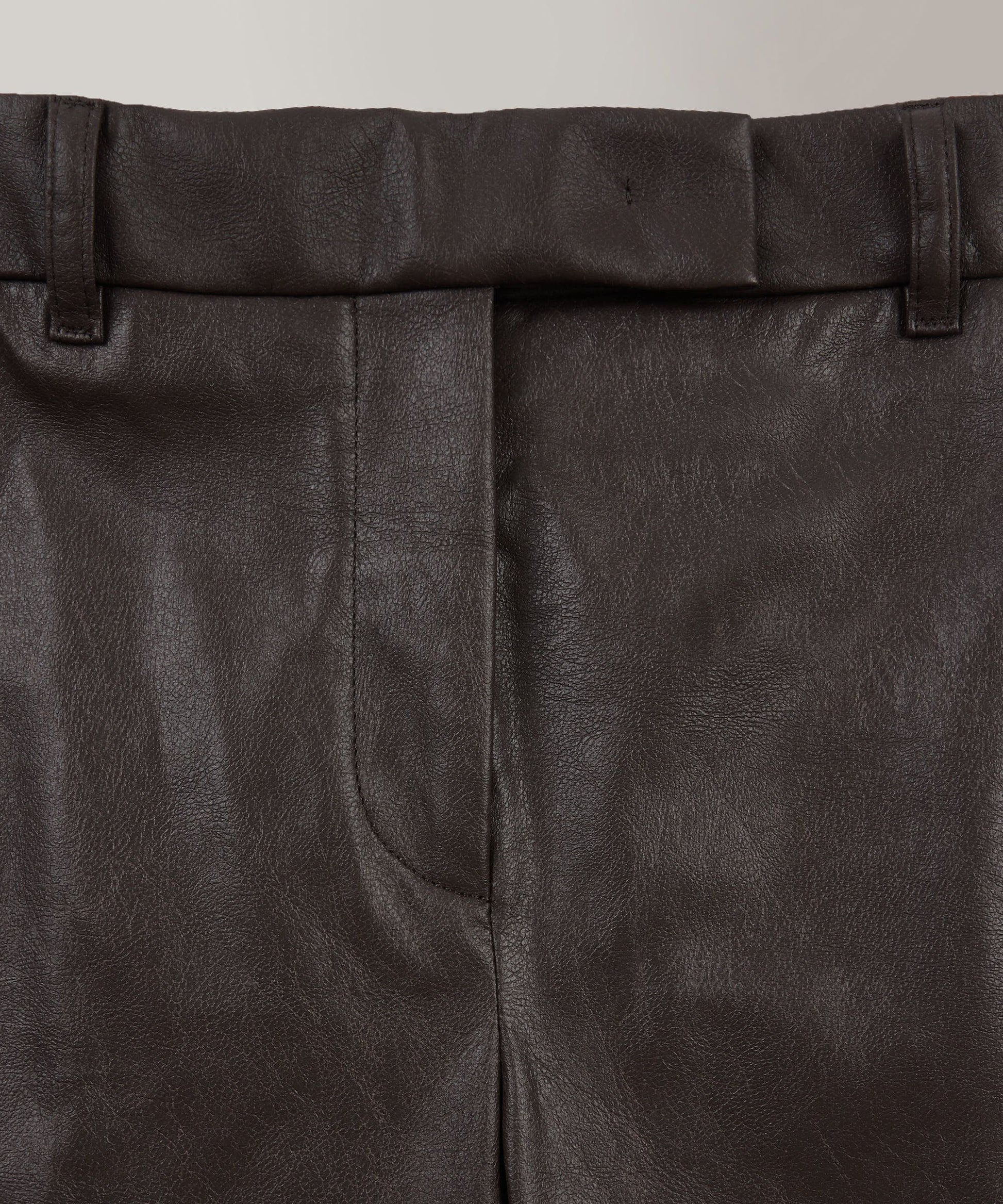 Incotex - Slim-fit faux leather trousers - dark brown