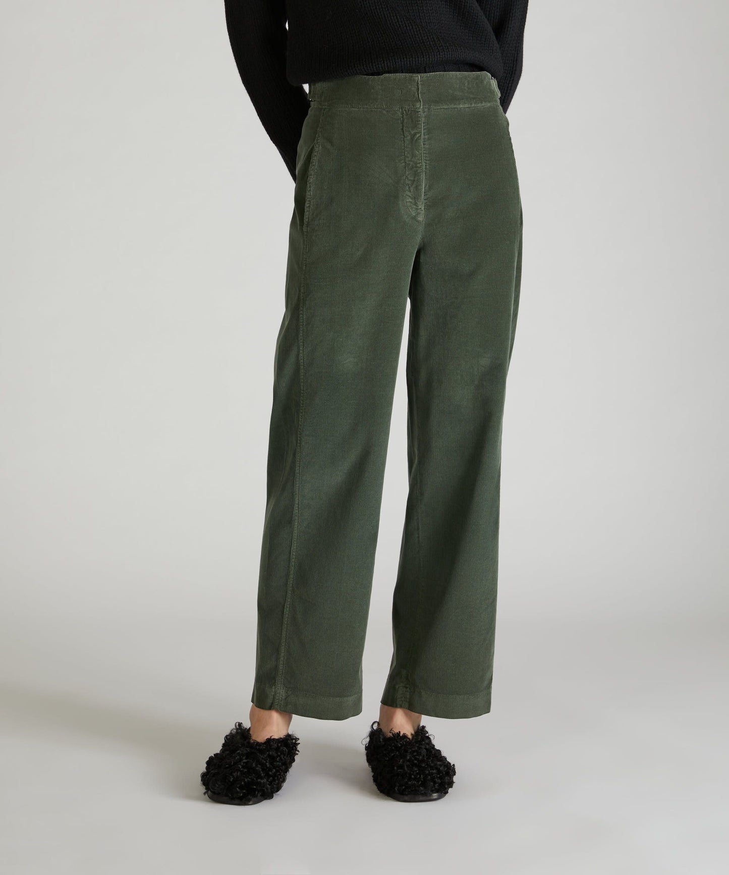 Regular-fit velvet trousers