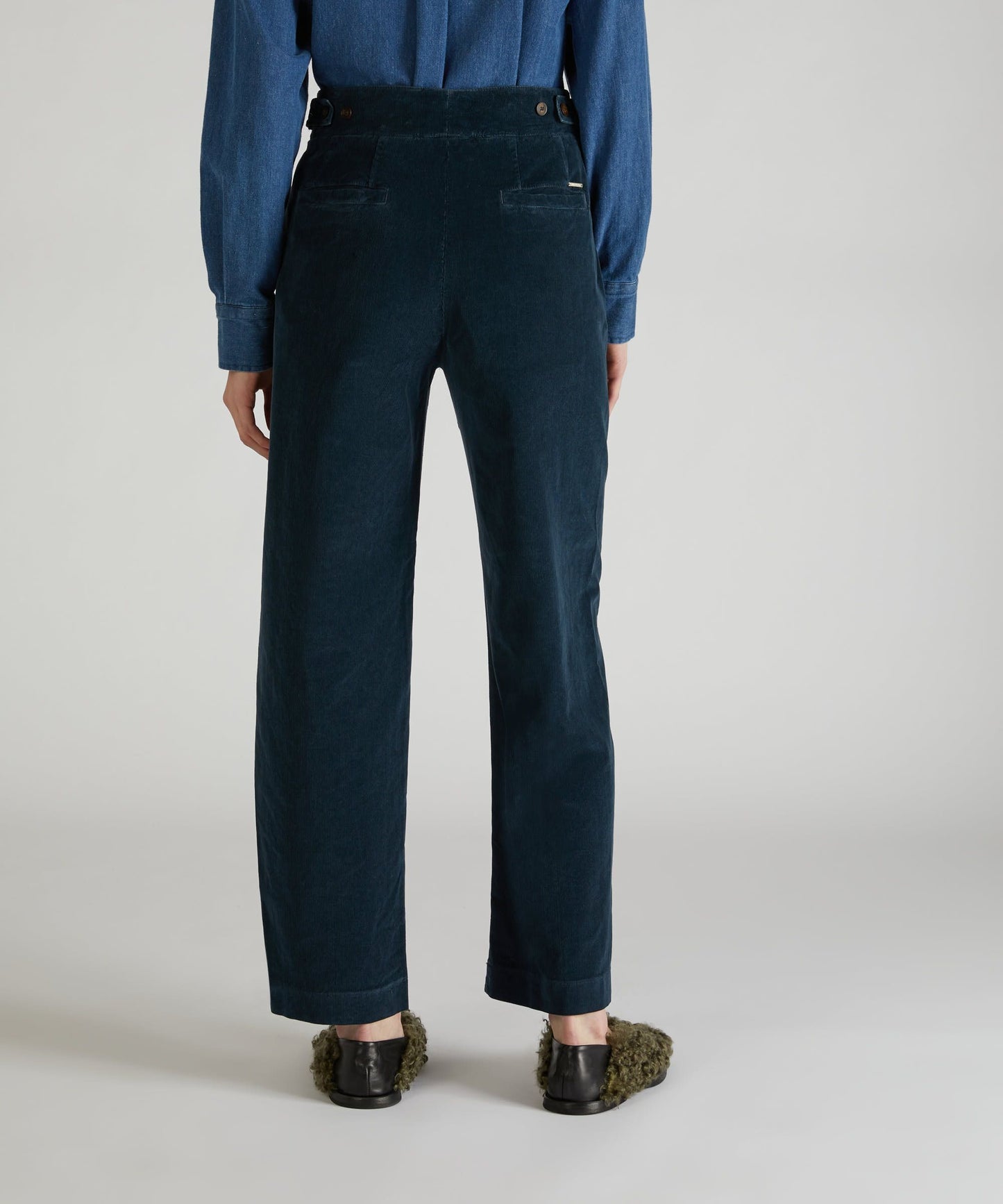 Regular-fit velvet trousers