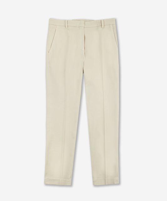 Slim-fit cotton drill trousers