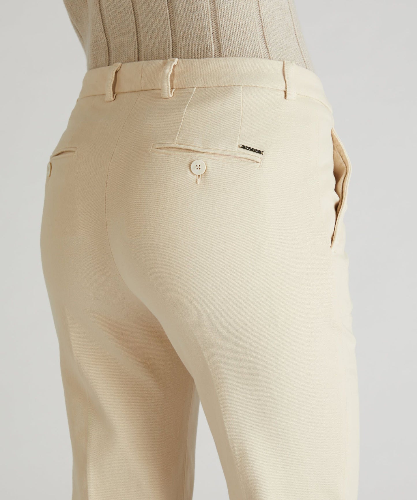 Slim-fit cotton drill trousers