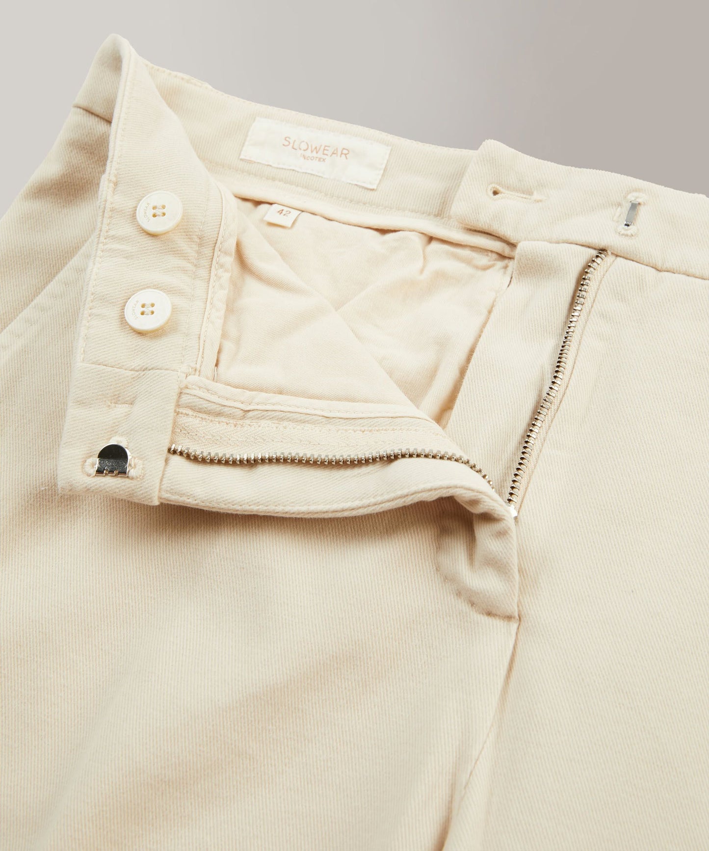 Slim-fit cotton drill trousers