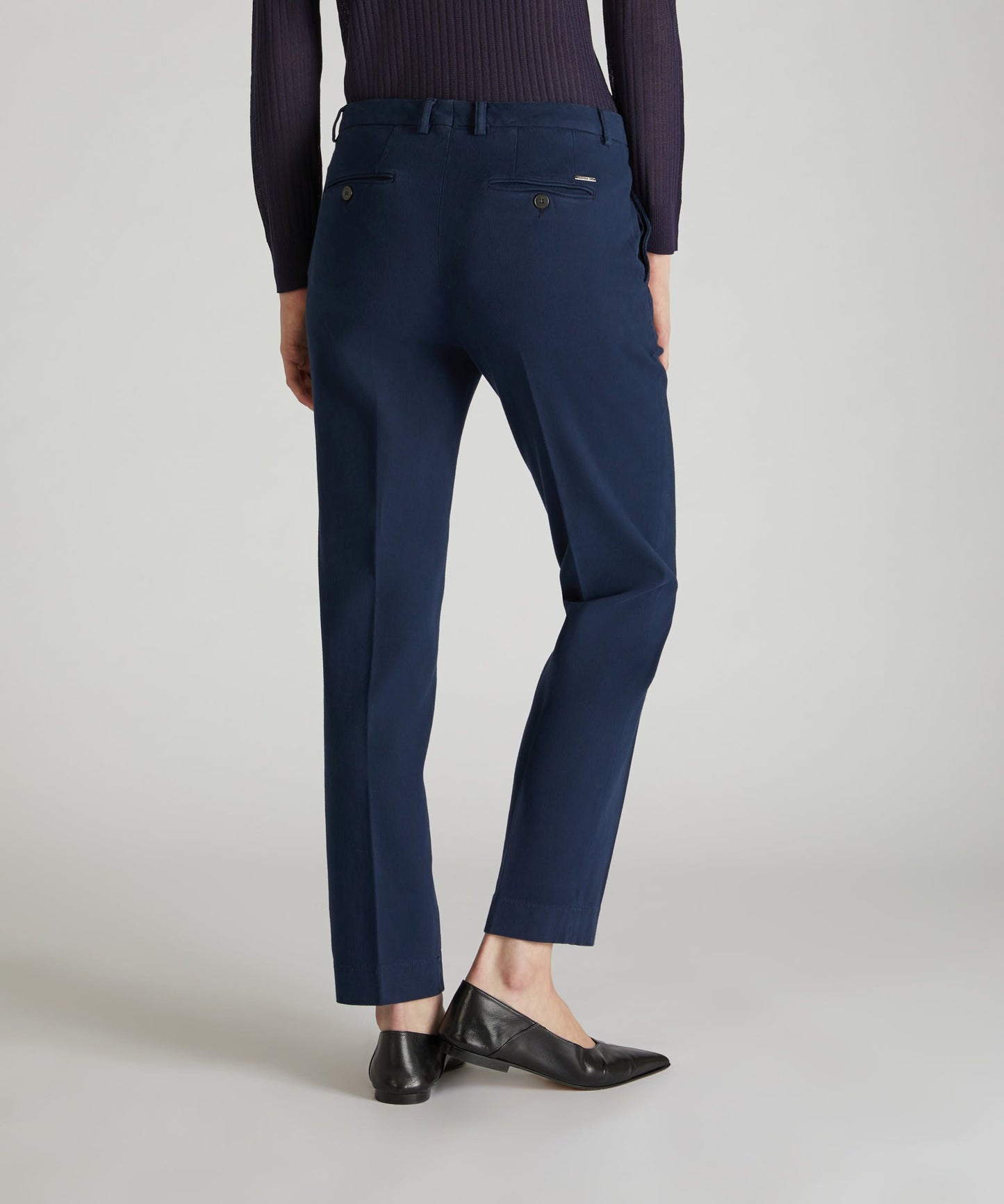 Slim-fit cotton drill trousers