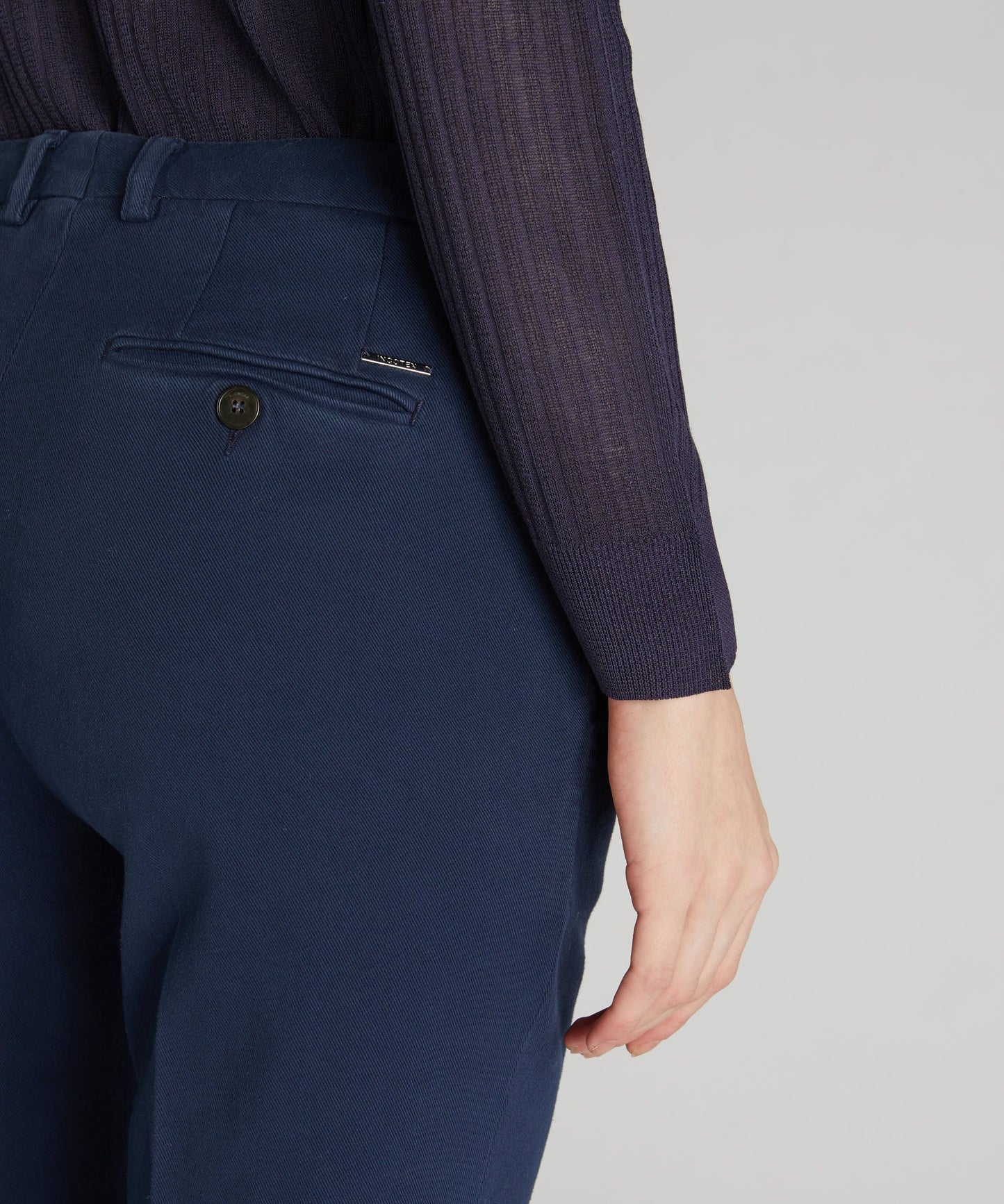 Slim-fit cotton drill trousers