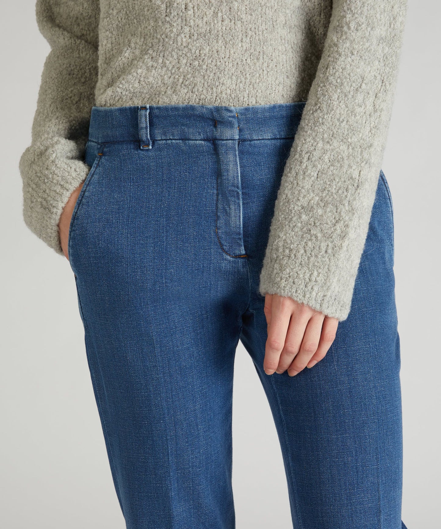 Slim-fit denim trousers