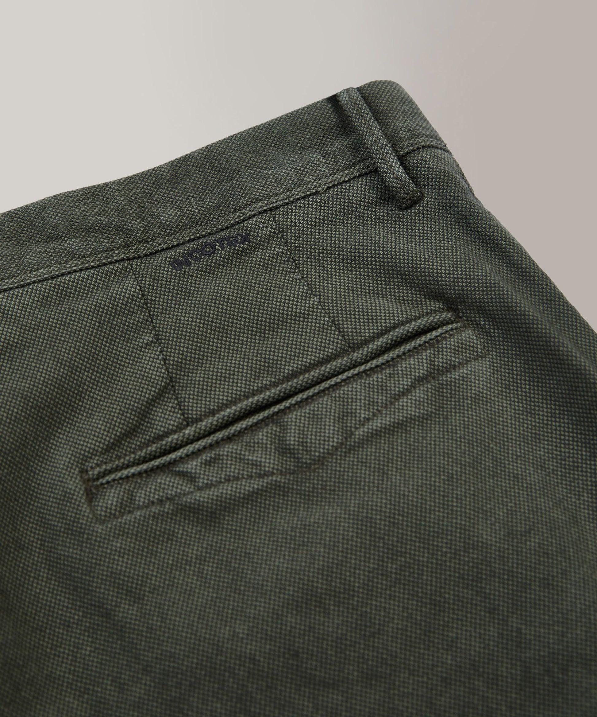 Incotex - Microstructured cotton slim fit trousers - light olive green