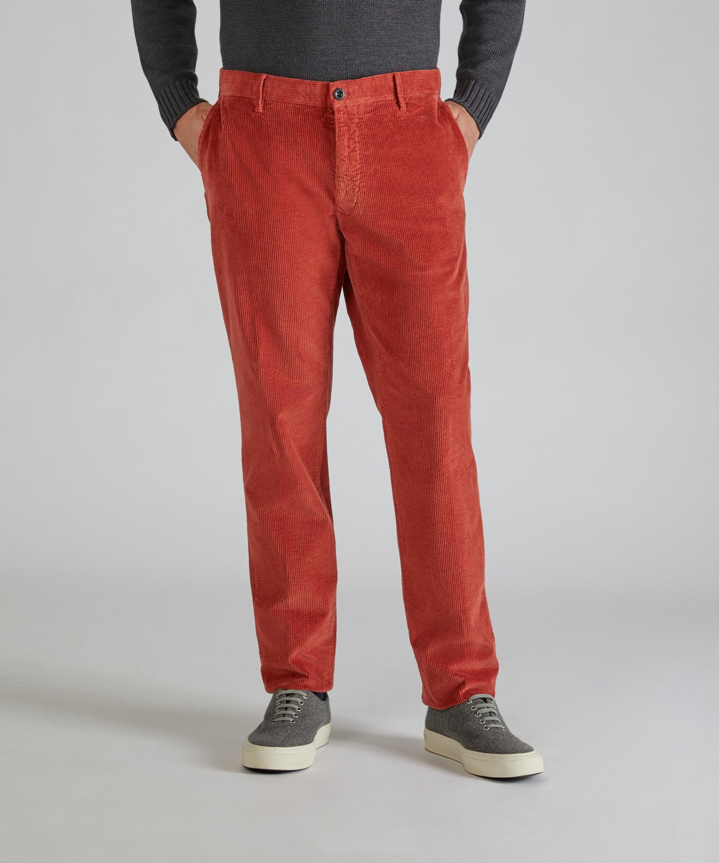 Pantalon coupe ajustée en velours