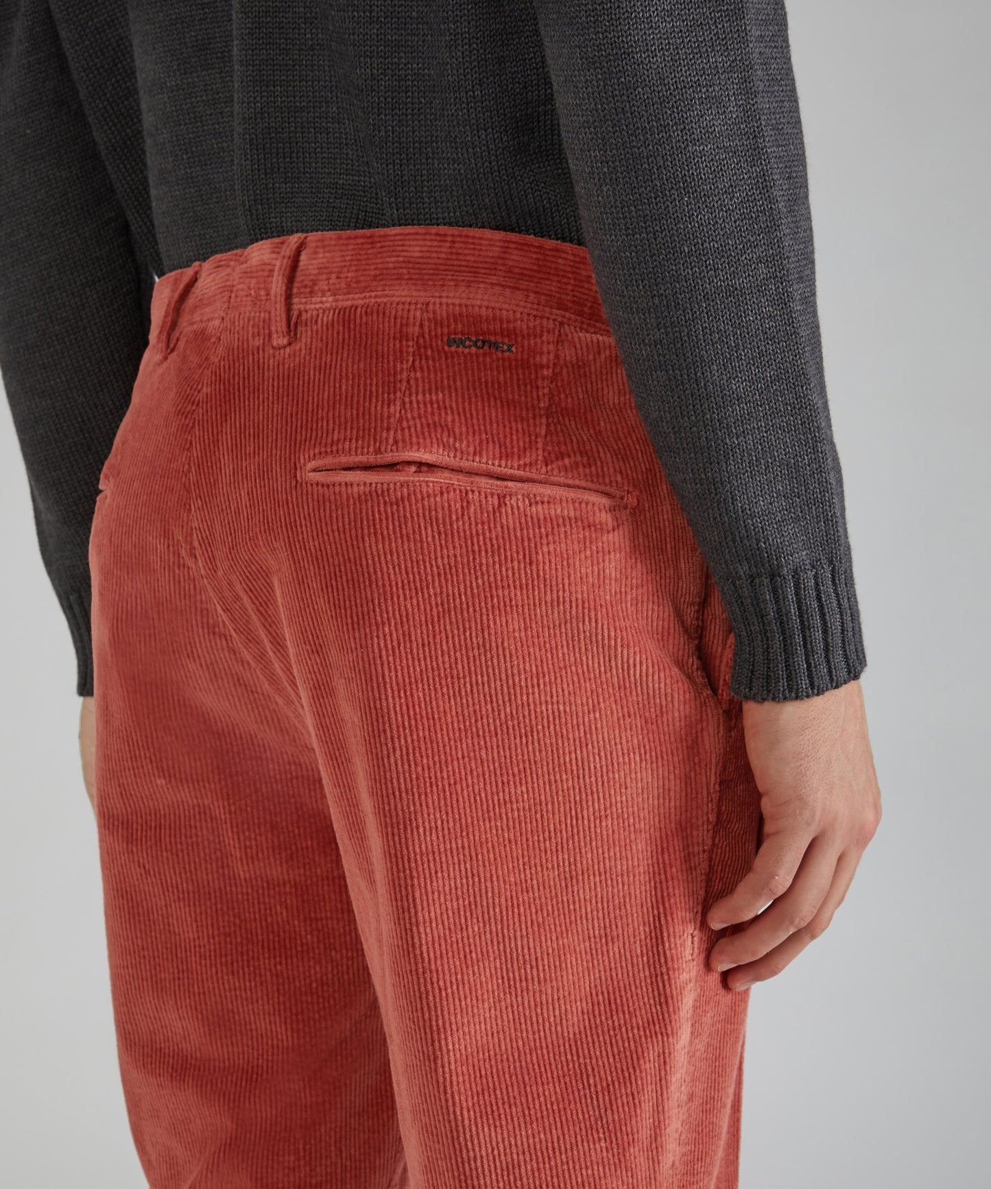 Slim-fit velvet trousers