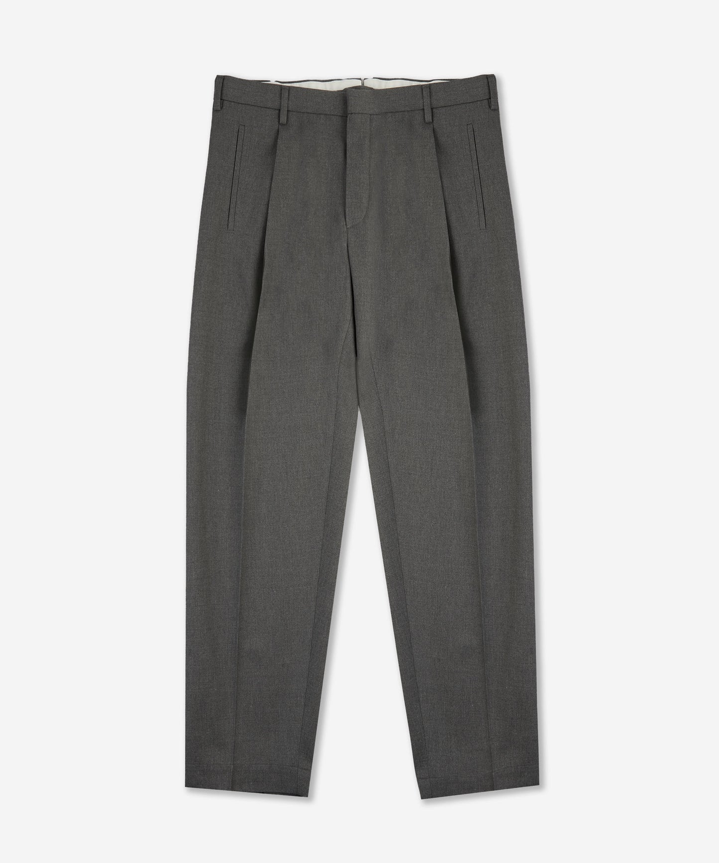 Seamless-fit trousers in cotton and wool twill