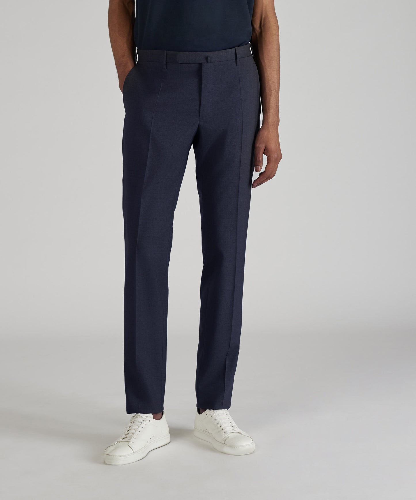 Slim fit tropical wool trousers