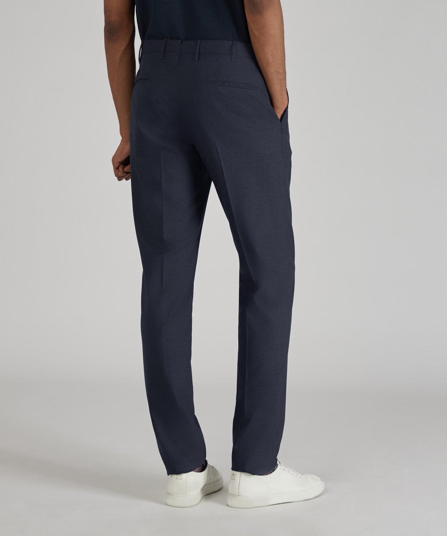 Slim fit tropical wool trousers