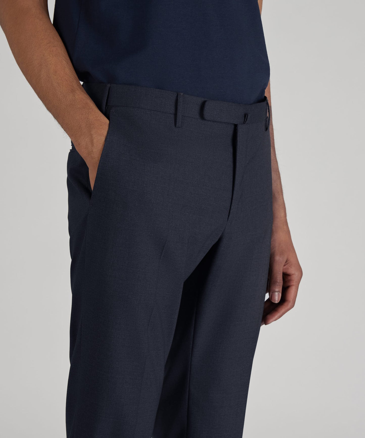 Slim fit tropical wool trousers