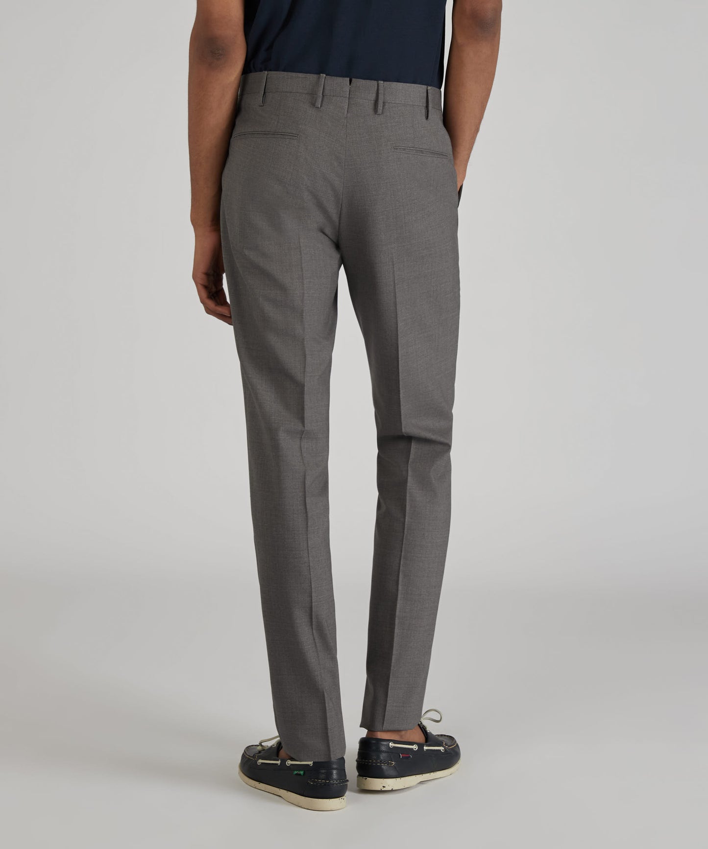 Slim fit tropical wool trousers