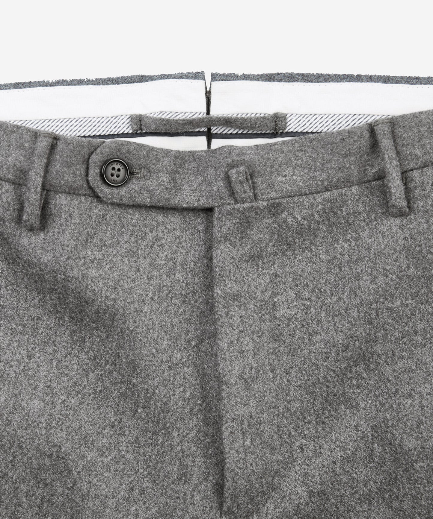 Pantalone slim fit in flanella di lana e cashmere