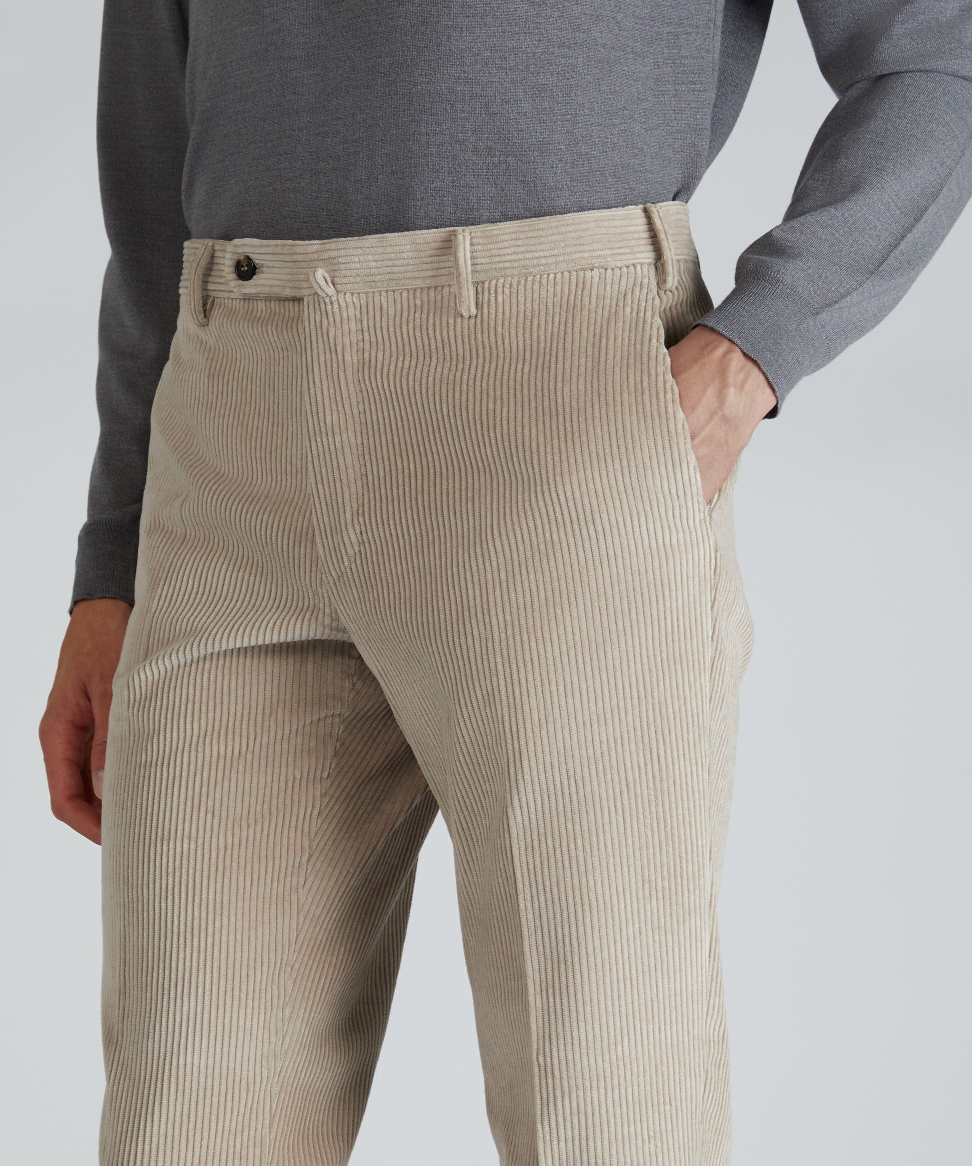 Incotex - Regular-fit velvet trousers - light beige