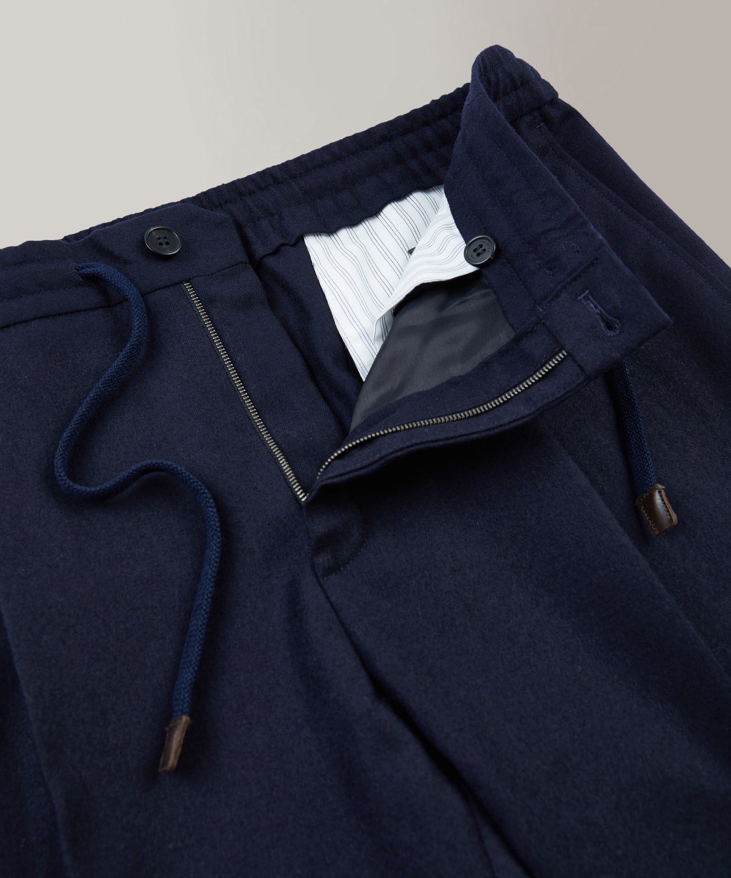 Pantalone tapered fit in flanella