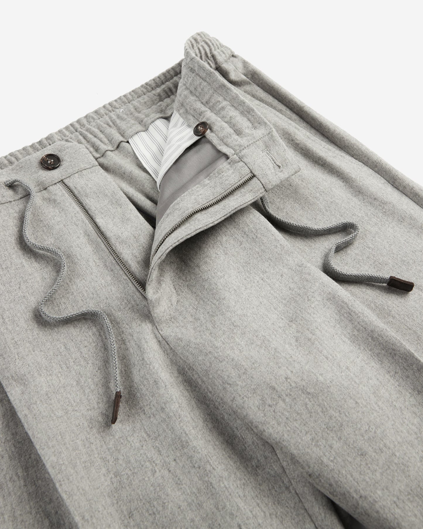 Tapered-fit trousers in wool and cashmere flannel