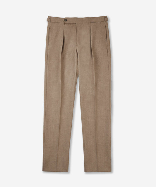 Pantalon coupe droite en laine mélangée