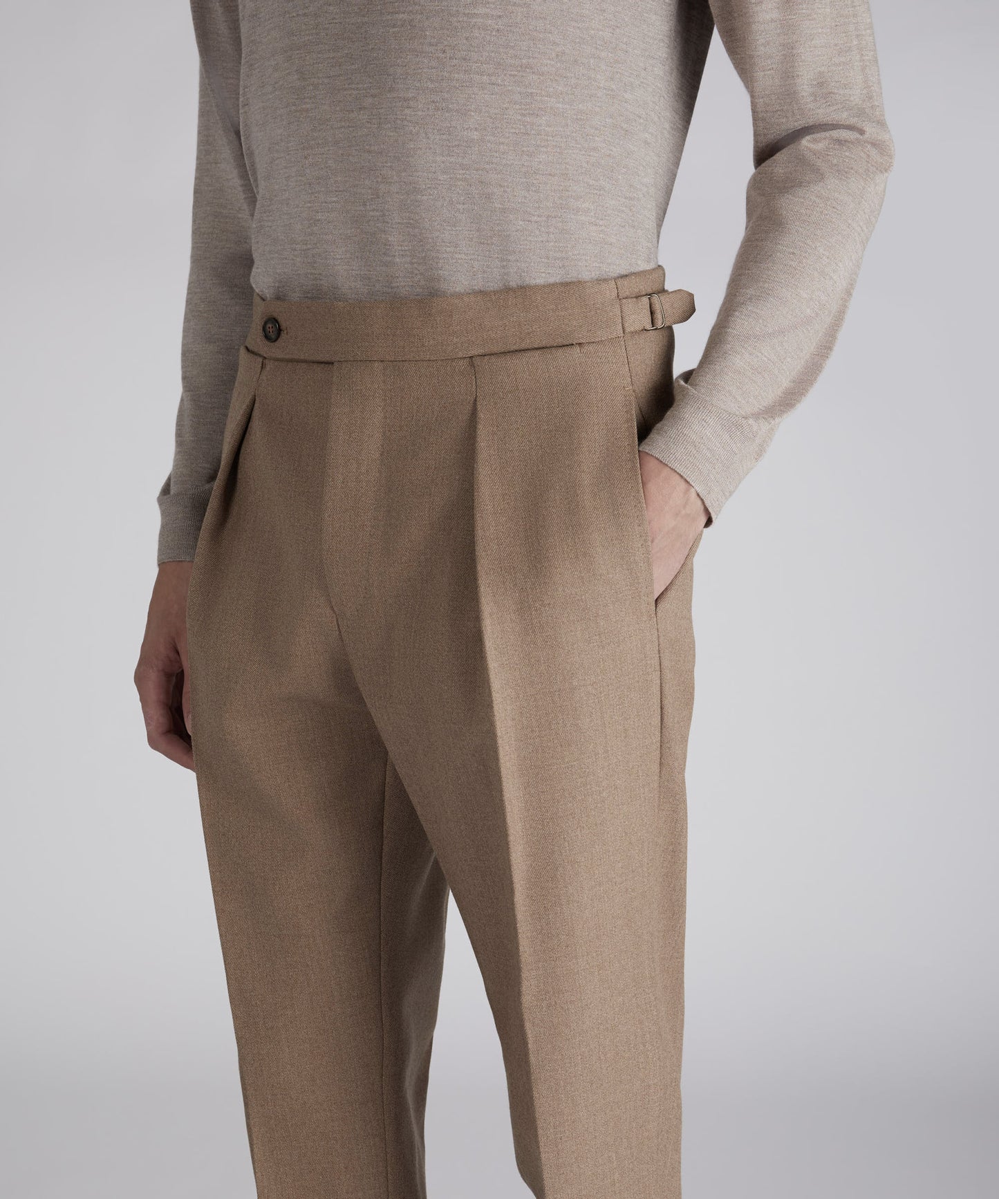 Straight-fit trousers in melange wool