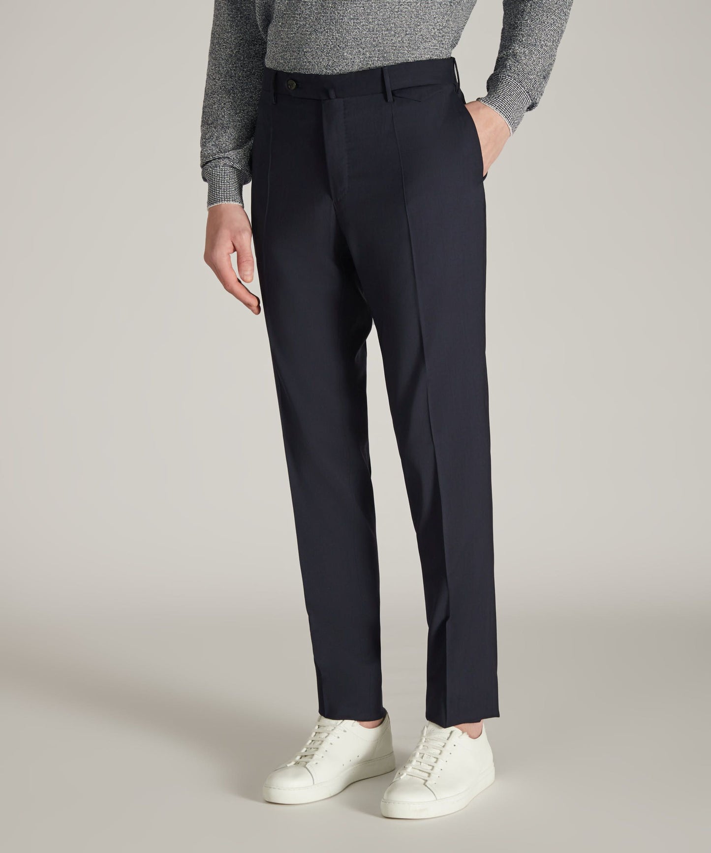 Slim-fit certified tropical wool trousers