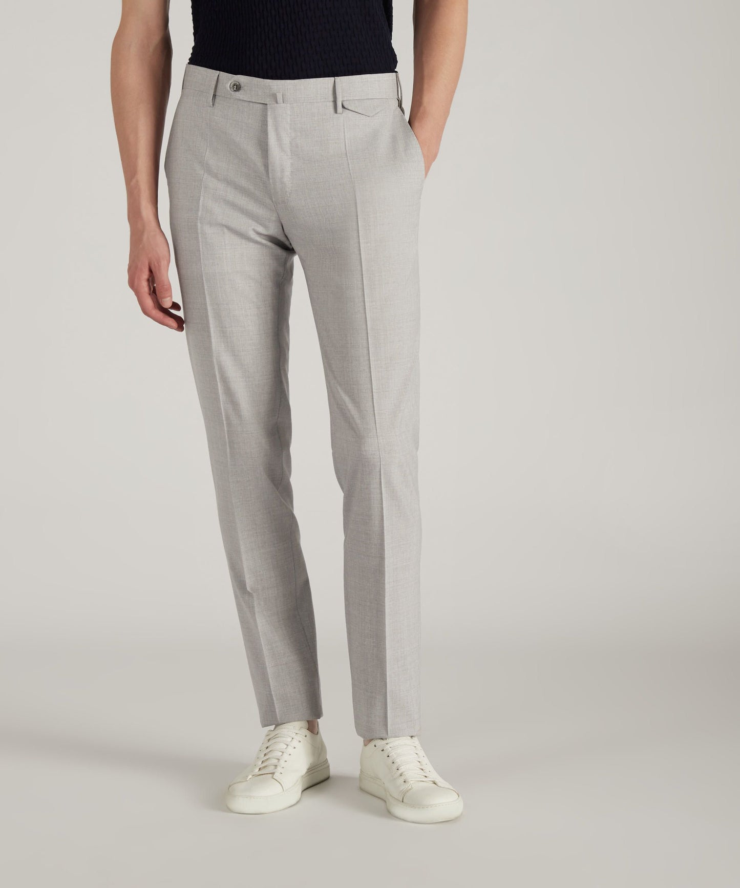 Slim-fit certified tropical wool trousers