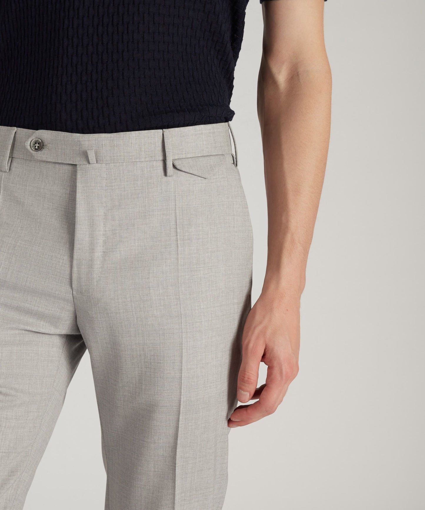 Slim-fit certified tropical wool trousers