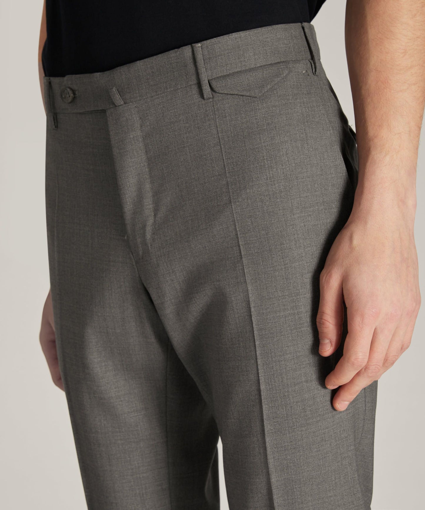 Slim-fit certified tropical wool trousers