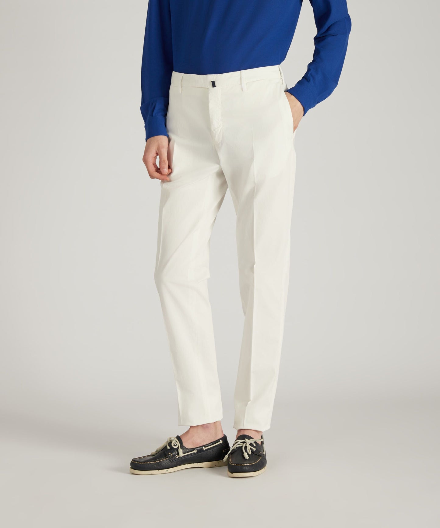 Slim-fit certified Royal Batavia cotton trousers