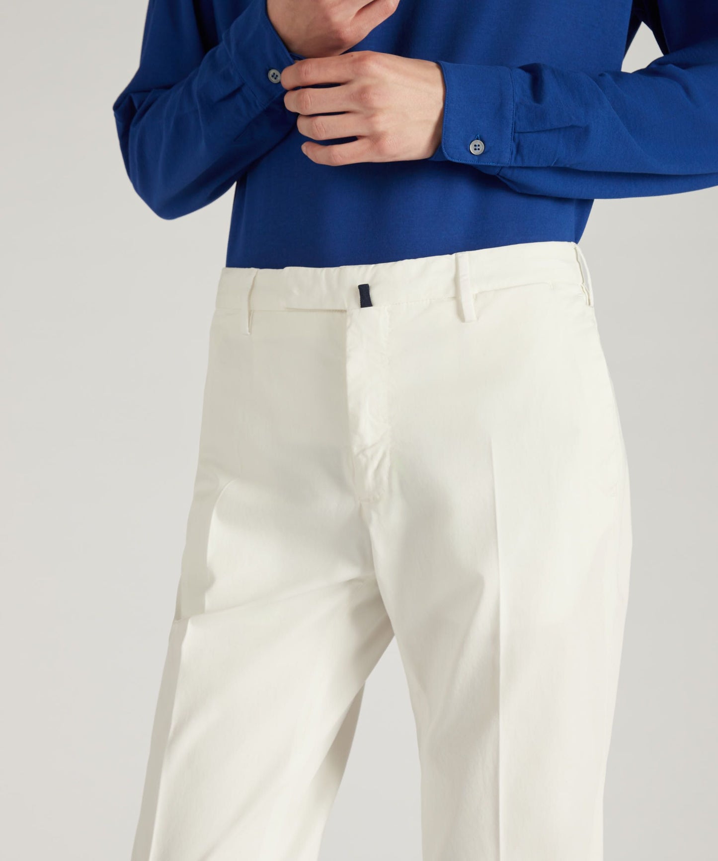 Slim-fit certified Royal Batavia cotton trousers