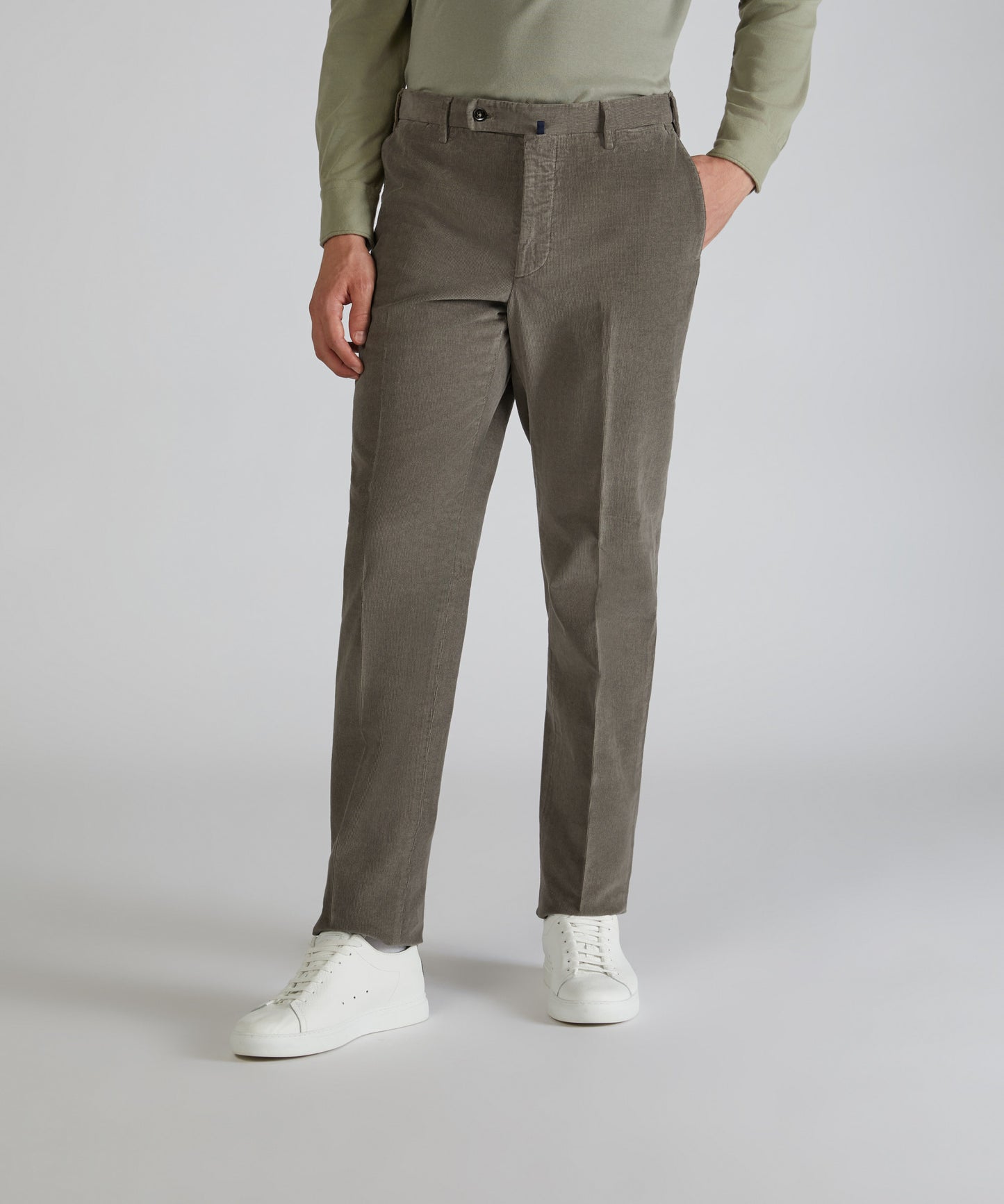 Pantalone regular fit in velluto